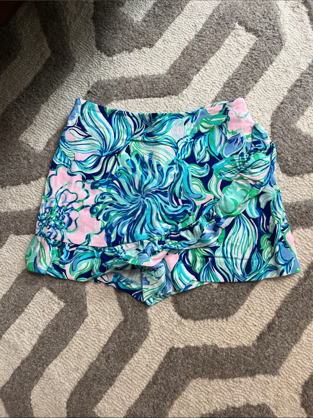 Lilly Pulitzer Floral Ruffle Skort - Pink, Blue & Green